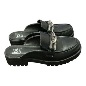 Dirty Laundry Womens Vallor Lucite Chain Detail Chunky Clog Black Size 9